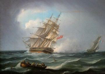Kriegsschiff Seeschlacht Ölgemälde